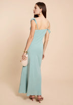Dress Fashion Irregular Straps Evening Dress Sleeveless Open Back Solid Color Sheath Prom Dress