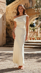 Yellow Dress Fashion Off Shoulder Maxi Dress Mermaid Sleeveless Solid Color Sheath Full Coverage Prom Dress
