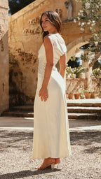 Yellow Dress Fashion Off Shoulder Maxi Dress Mermaid Sleeveless Solid Color Sheath Full Coverage Prom Dress