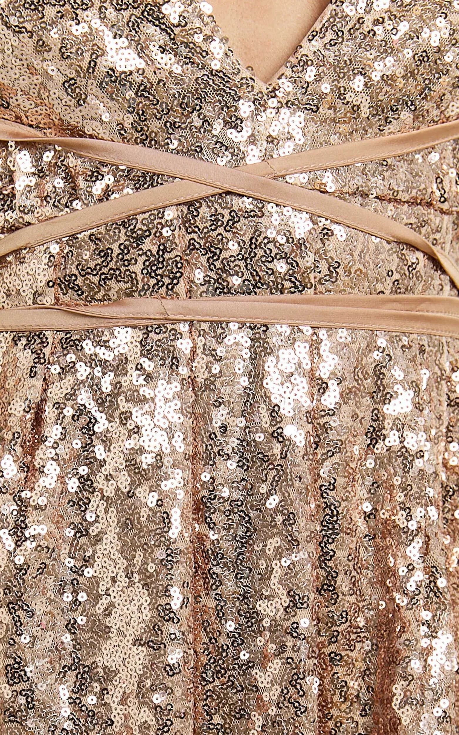 Rose Gold Dress Fashion Plunge Front High Split Maxi Dress A-Line Sleeveless Backless Evening Dress