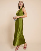 Dress Fashion Sheath Ankle-Length Sleeveless Party Dresses Halter Neck Solid Color Open Back Evening Dress