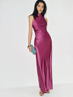 Dress Fashion Solid Color Cowl Neck Sleeveless Mermaid Prom Dress Maxi Dress Backless Evening Dress