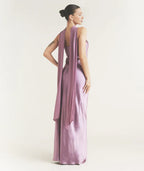 Dress Fashion Strapless Neck Bridesmaid Dress Maxi Dress Backless Solid Color Sleeveless Prom Dress With Scarf