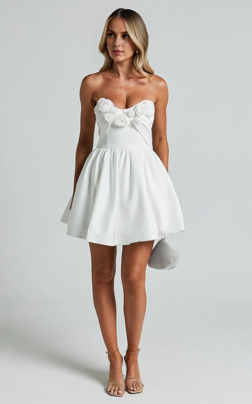 Pink Dress Fashion Sweetheart Rosette Detail Fit Mini Dress A-Line Sleeveless Backless Homecoming Dress
