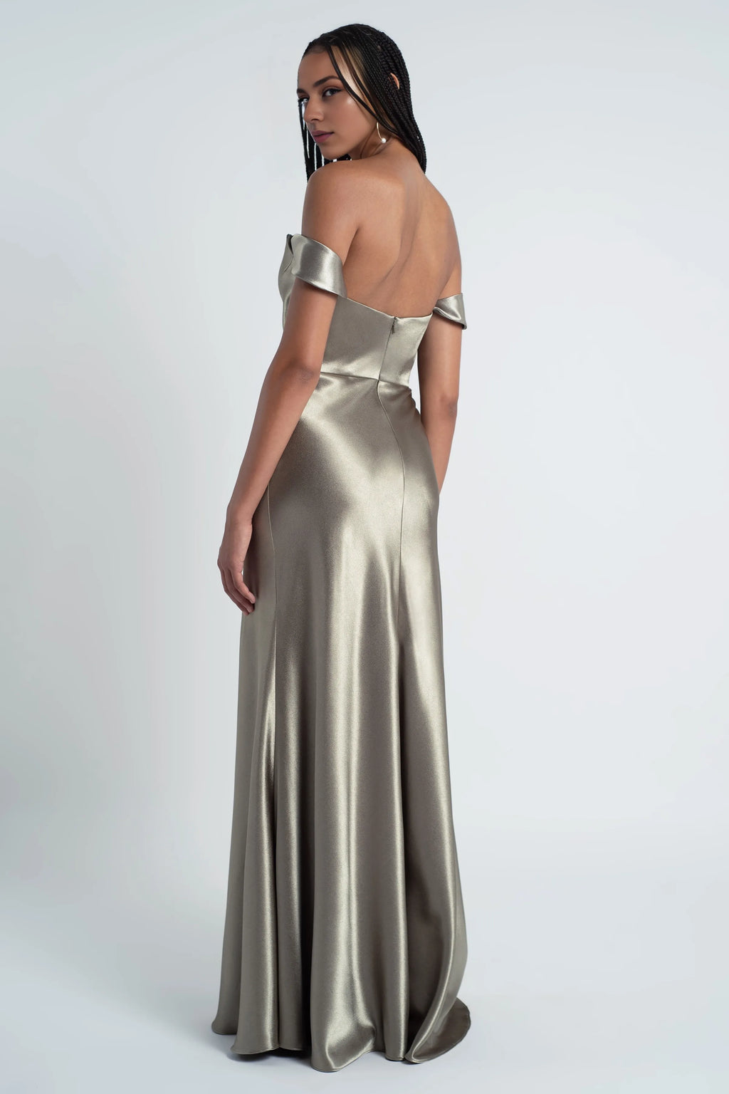 Dress Fashionable Cowl Neck Off The Shoulder Sleeve Evening Dress Bridesmaid Dress Floor-Length Sheath Prom Dress
