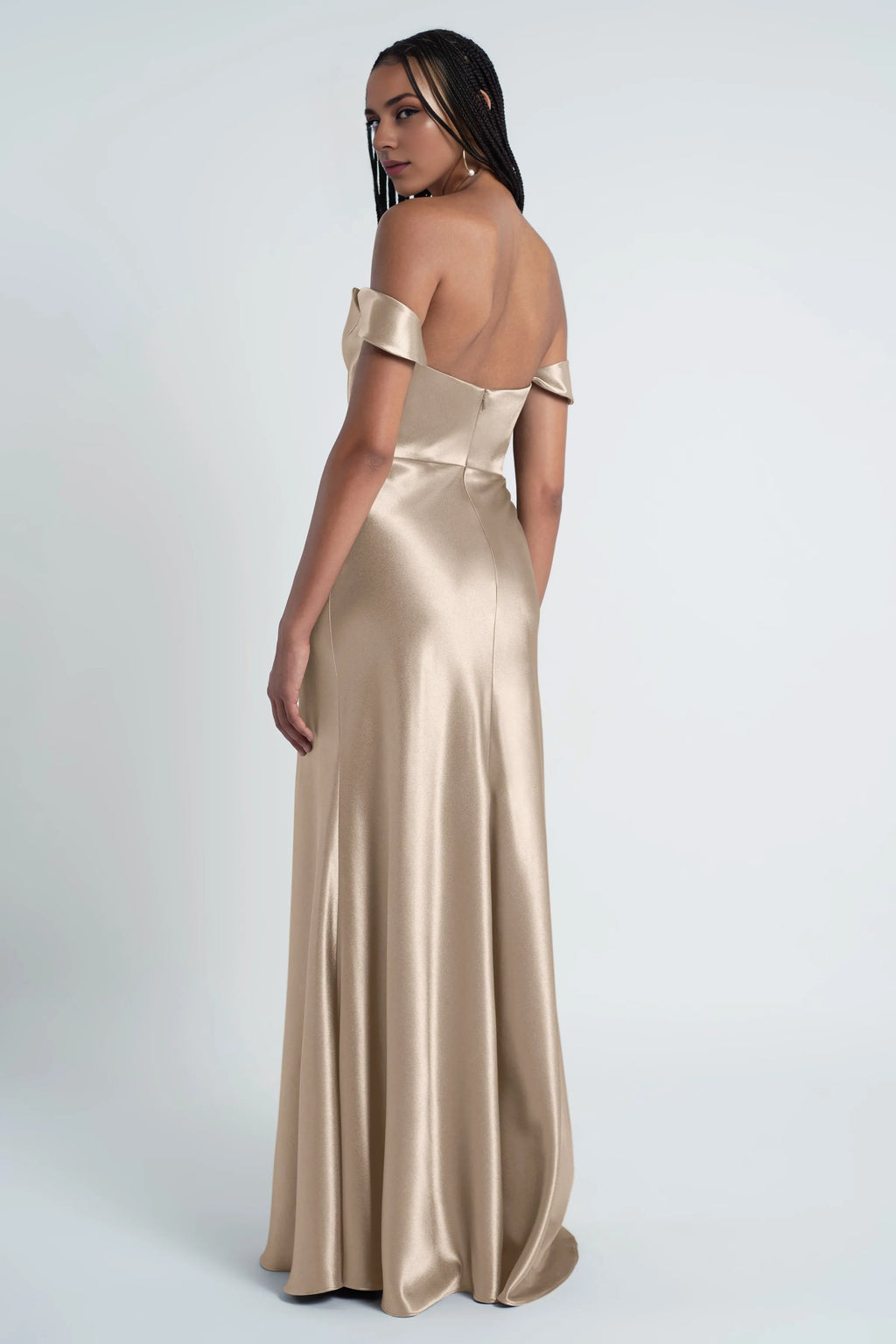 Dress Fashionable Cowl Neck Off The Shoulder Sleeve Evening Dress Bridesmaid Dress Floor-Length Sheath Prom Dress