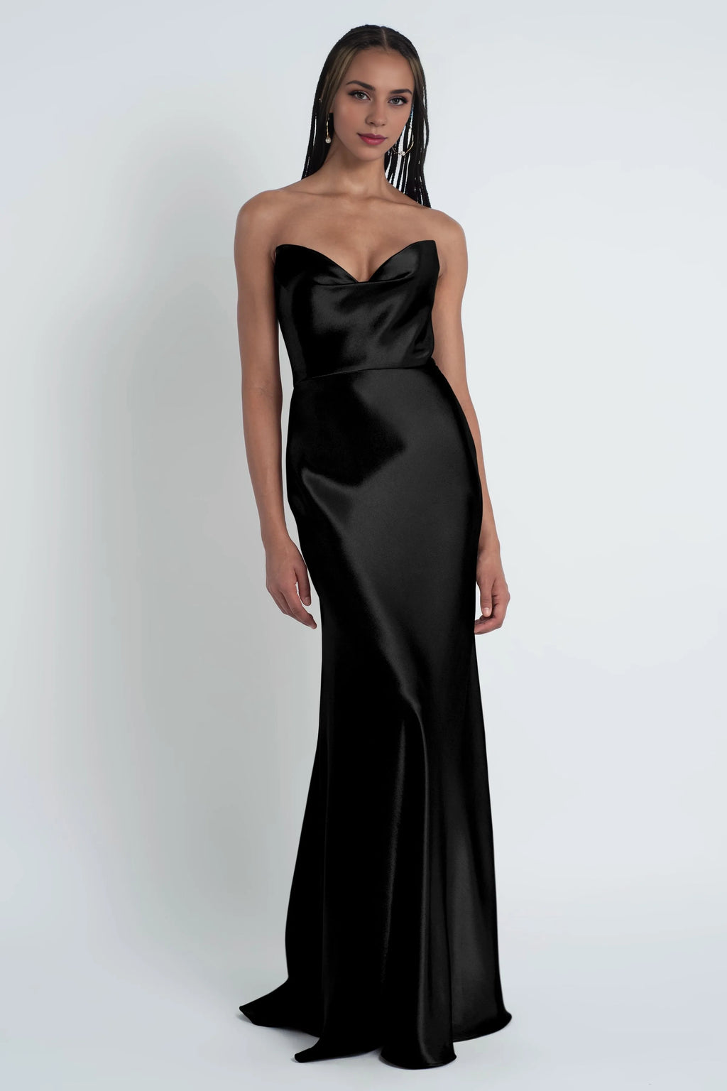 Dress Fashionable Cowl Neck Off The Shoulder Sleeve Evening Dress Bridesmaid Dress Floor-Length Sheath Prom Dress