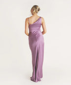 Dress Minimalist Cowl Front Asymmetrical Bridesmaid Dress Maxi Dress Solid Color Sleeveless Prom Dress