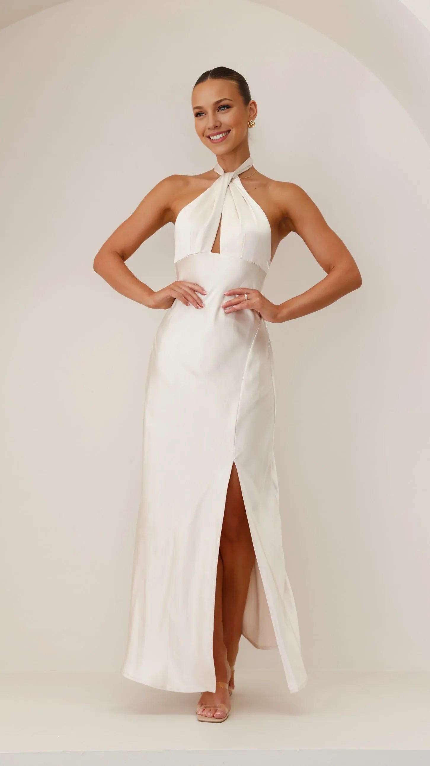 Lilac Dress Minimalist Halter Neck Maxi Dress Mermaid Sleeveless Solid Color Sheath Low Open Back Prom Dress