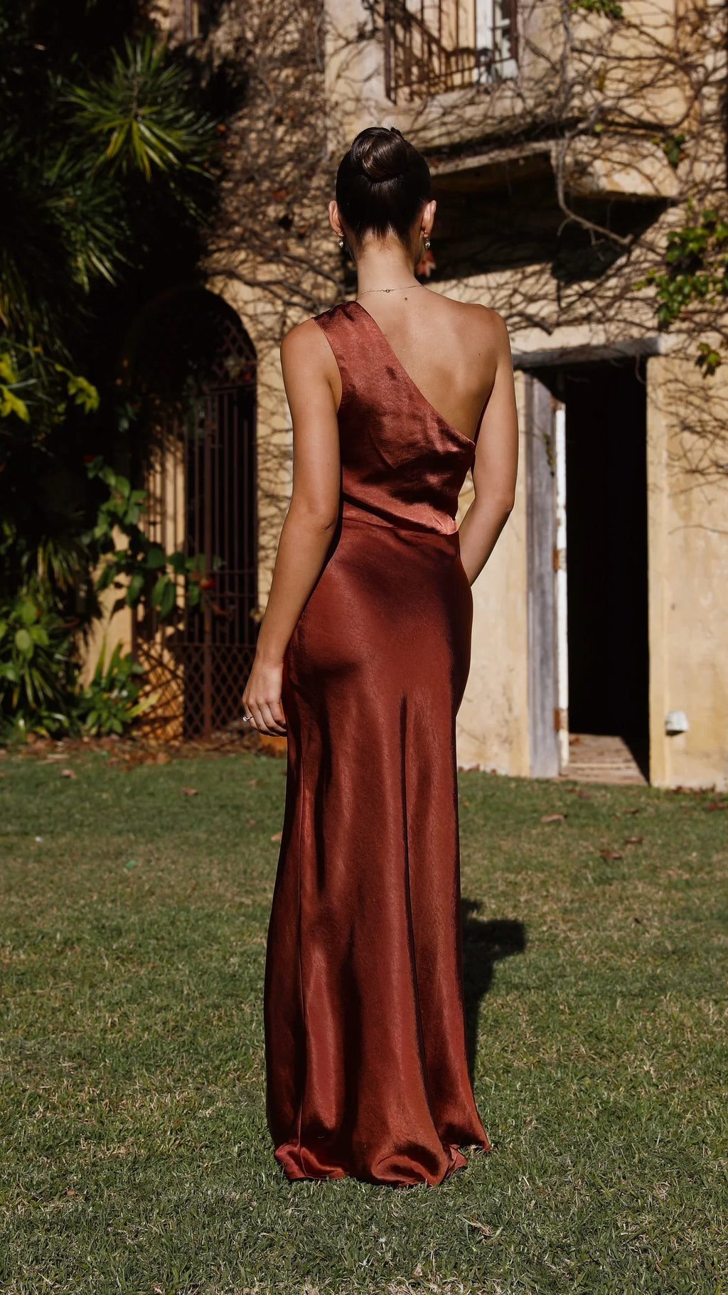 Lilac Dress Modern One Shoulder Maxi Dress Sheath Sleeveless Solid Color Side Leg Split Prom Dress