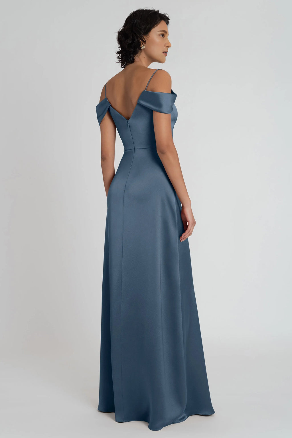 Dress Modern V Neck Spaghetti Straps Evening Dress Bridesmaid Dress A-line Floor-Length Side Slit Prom Dress