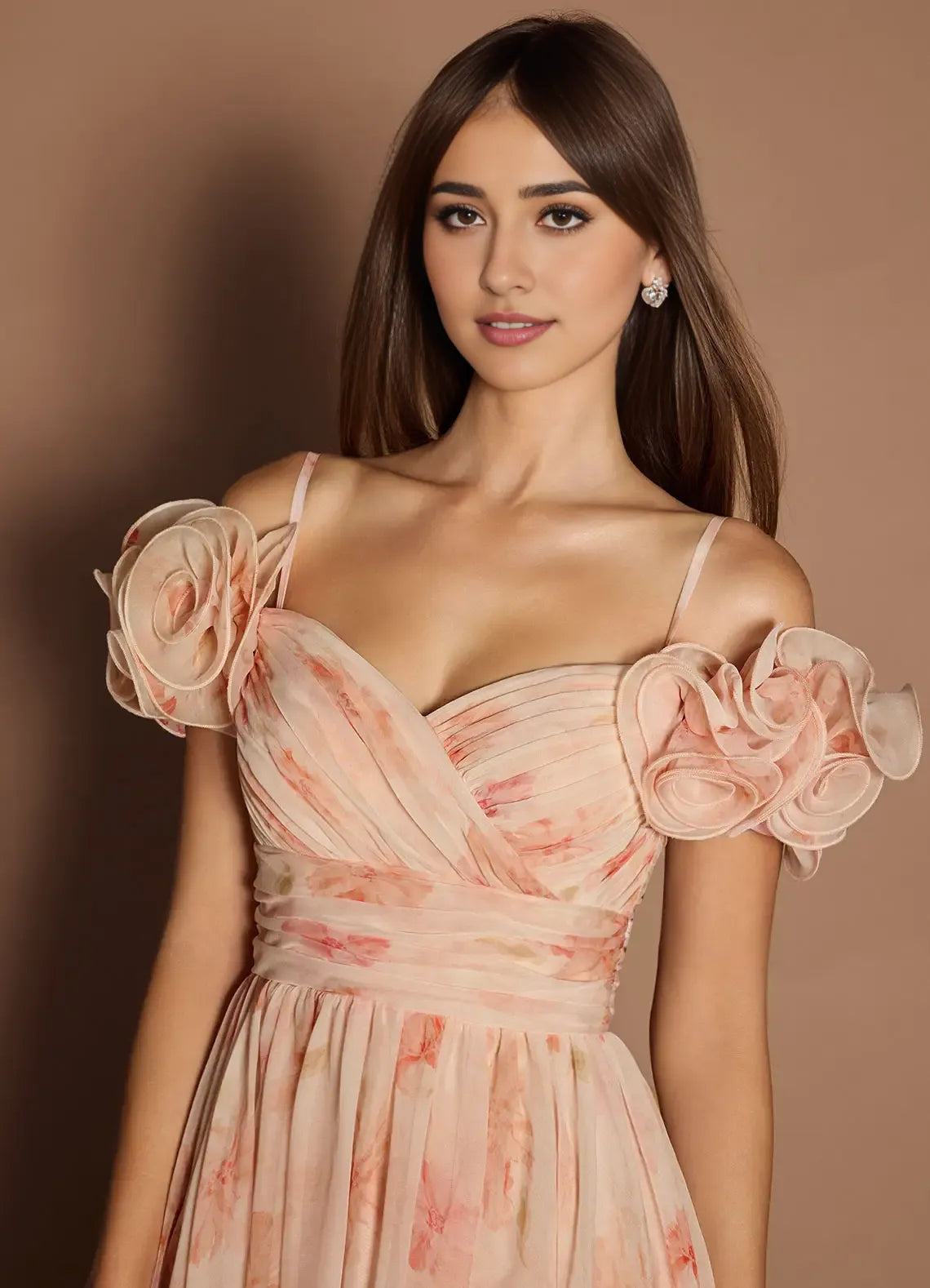 Dress Off-the-Shoulder Sweetheart Elegant Maxi Dress Prom Dress Romantic Printed A-Line Evening Dress With Scarf