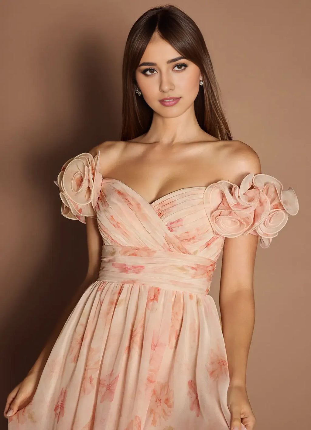 Dress Off-the-Shoulder Sweetheart Elegant Maxi Dress Prom Dress Romantic Printed A-Line Evening Dress With Scarf