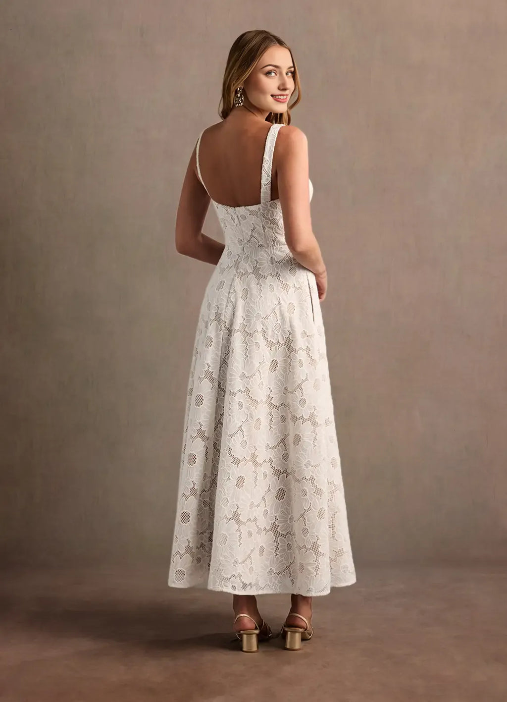 White Dress Regular Straps Elegant Sweetheart Maxi Dress Prom Dress Modern A-Line Evening Dress