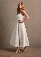 White Dress Regular Straps Elegant Sweetheart Maxi Dress Prom Dress Modern A-Line Evening Dress