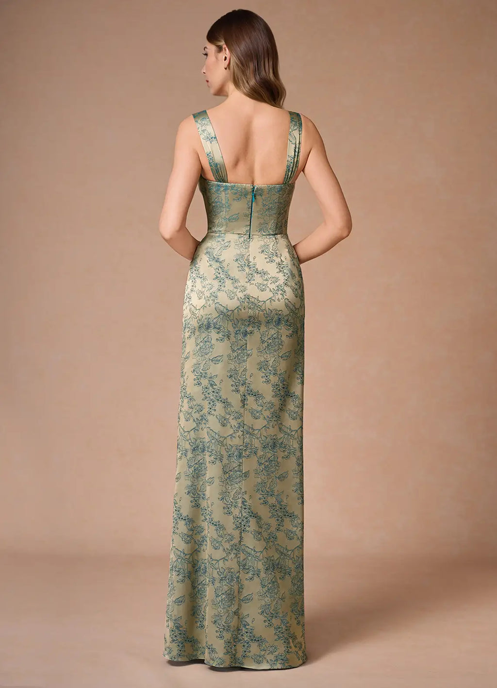 Dress Regular Straps Sleeveless Romantic Flower Printed Evening Dress Floor Length Sweetheart Prom Dress