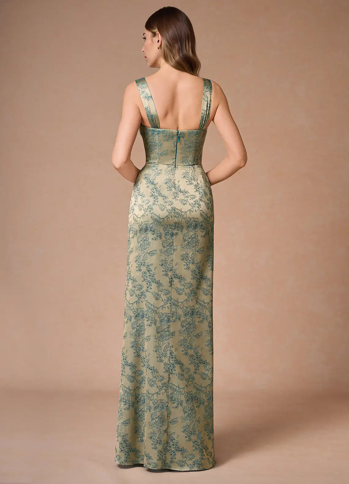 Dress Regular Straps Sleeveless Romantic Flower Printed Evening Dress Floor Length Sweetheart Prom Dress