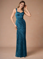 Dress Regular Straps Sleeveless Romantic Flower Printed Evening Dress Floor Length Sweetheart Prom Dress