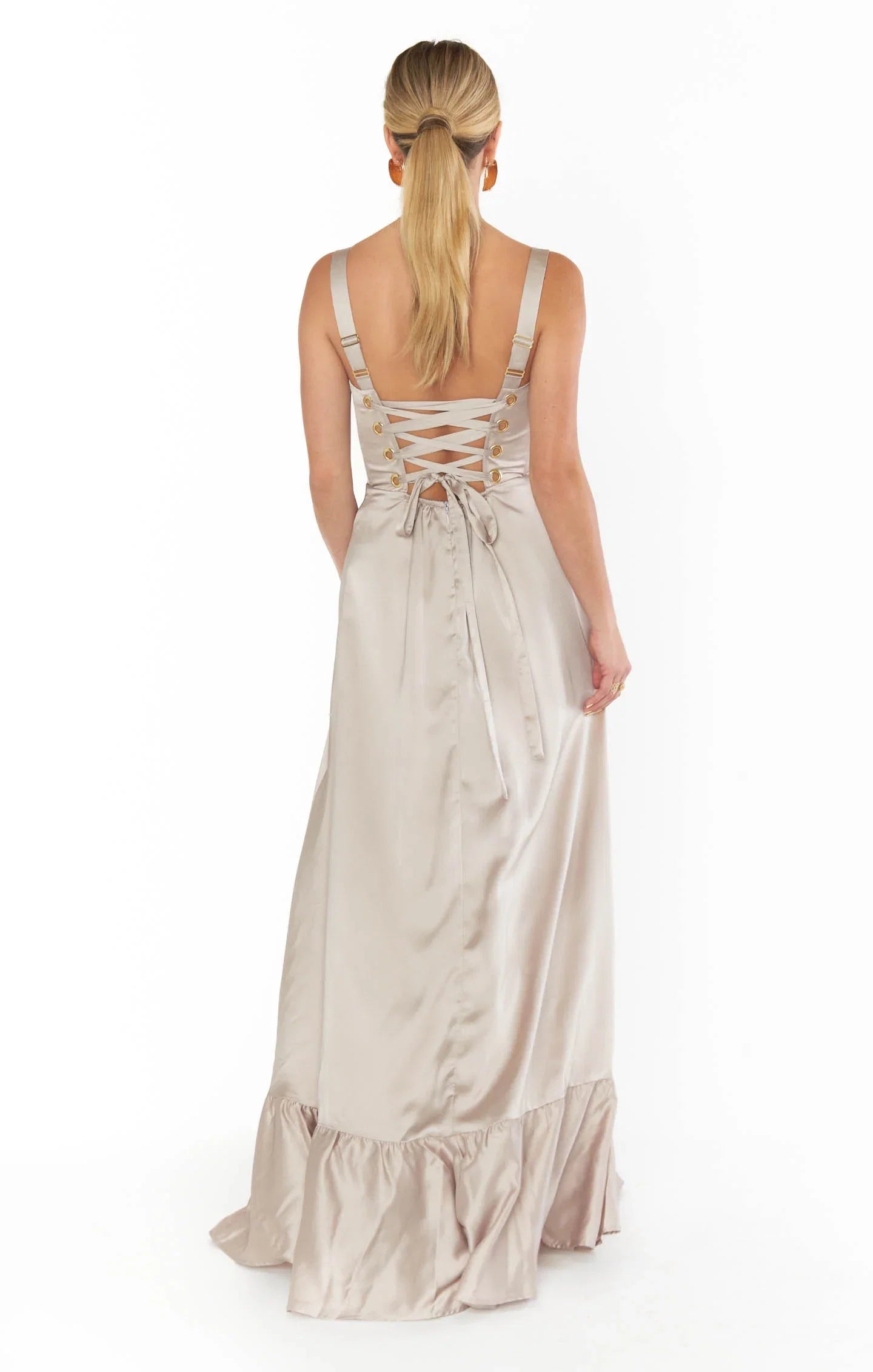 Dress Regular Straps Square Neck Sleeveless Maxi Dress Column Simple Crisscross Back Prom Dress With Slit