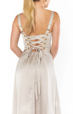 Dress Regular Straps Square Neck Sleeveless Maxi Dress Column Simple Crisscross Back Prom Dress With Slit