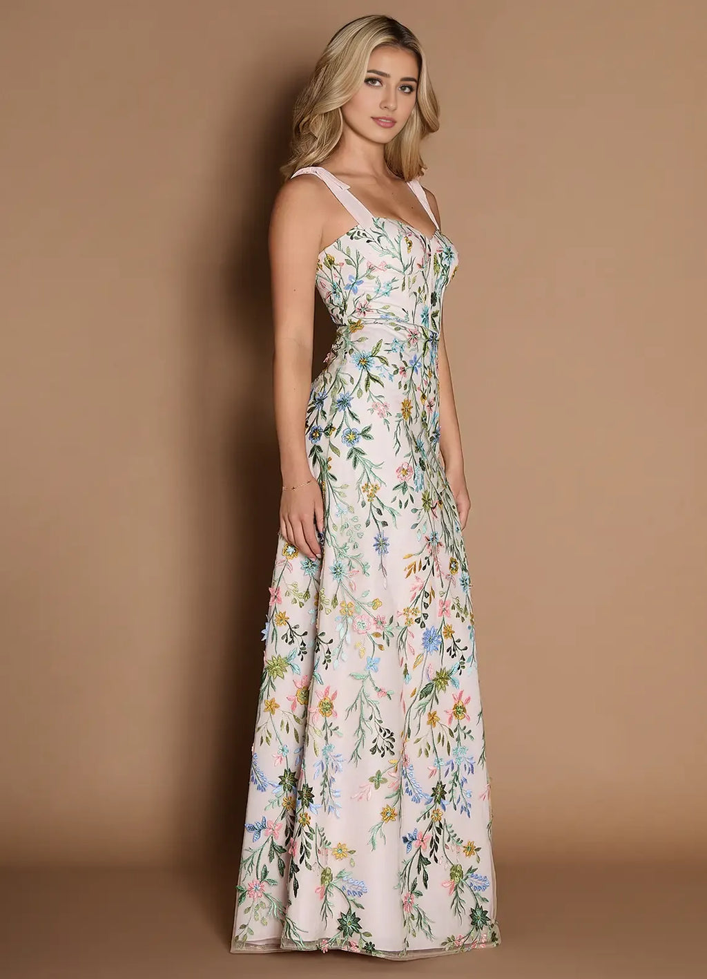 Dress Regular Straps Sweetheart Elegant Maxi Dress Prom Dress Backless Romantic Flower Mermaid Evening Dress