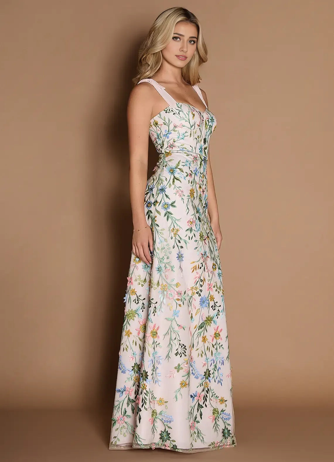 Dress Regular Straps Sweetheart Elegant Maxi Dress Prom Dress Backless Romantic Flower Mermaid Evening Dress