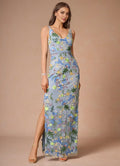 Dress Regular Straps V Neck Elegant Maxi Dress Prom Dress V Back Romantic Flower Mermaid Evening Dress
