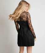 White Dress Romantic Long Sleeve Detail Mini Dress A-Line High Neck Short Homecoming Dress