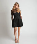 White Dress Romantic Long Sleeve Detail Mini Dress A-Line High Neck Short Homecoming Dress