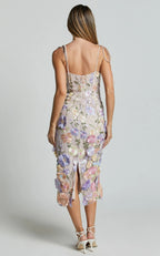 Pink Dress Romantic Straight Neck Tie Strap Midi Dress Column Sleeveless Backless Spaghetti Straps Evening Dress