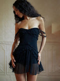 Dress Ruffles Dress Off The Shoulder Backless Rave Club Mini Dresses Homecoming Dress