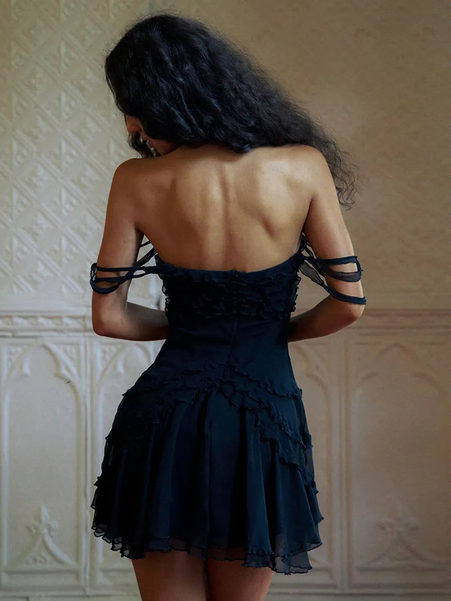 Dress Ruffles Dress Off The Shoulder Backless Rave Club Mini Dresses Homecoming Dress