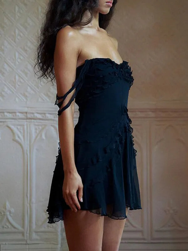 Dress Ruffles Dress Off The Shoulder Backless Rave Club Mini Dresses Homecoming Dress