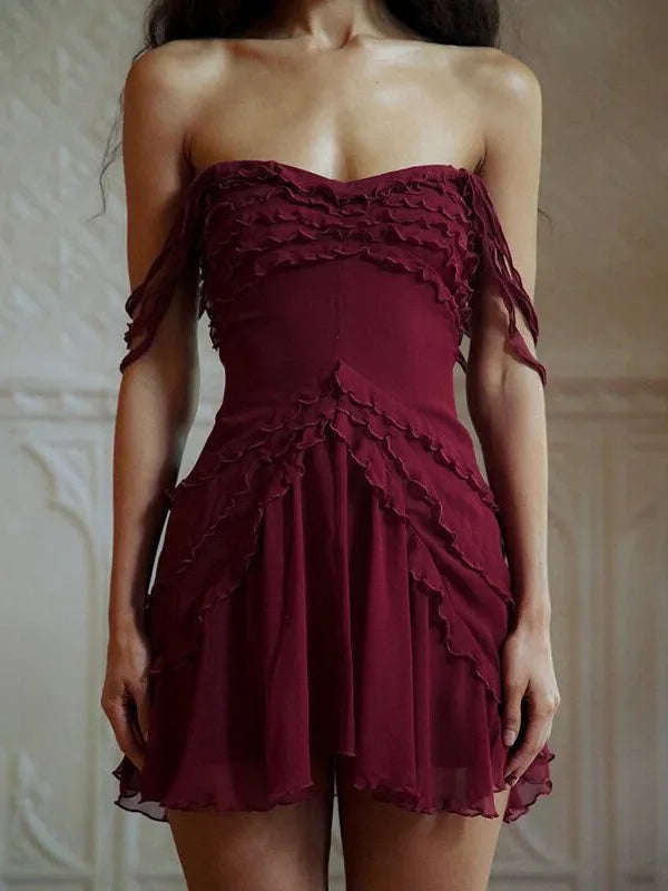 Dress Ruffles Dress Off The Shoulder Backless Rave Club Mini Dresses Homecoming Dress