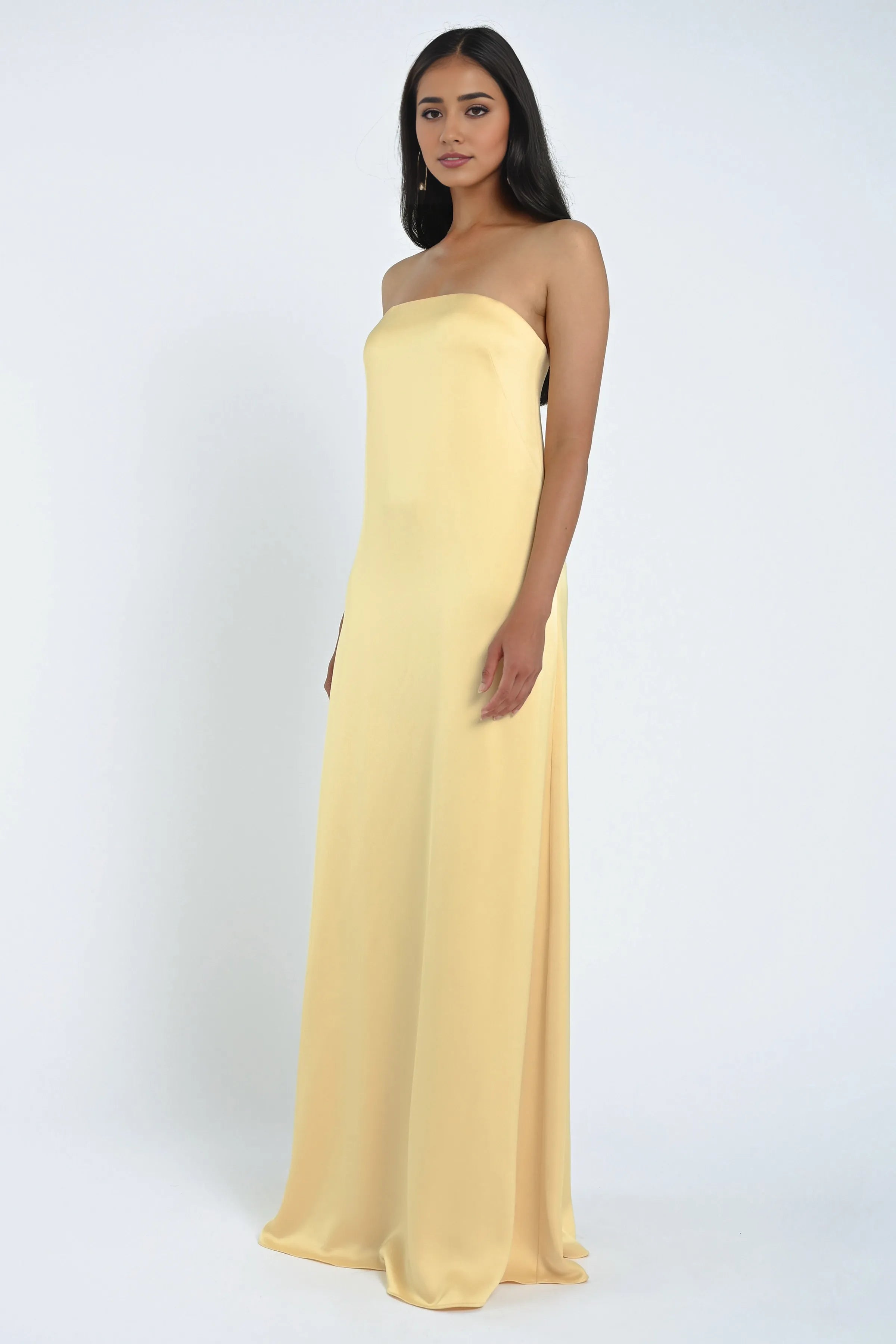 Dress Classic Straight Strapless Neck Sleeveless Evening Dress Bridesmaid Dress A-line Floor-Length Back Zip Prom Dress