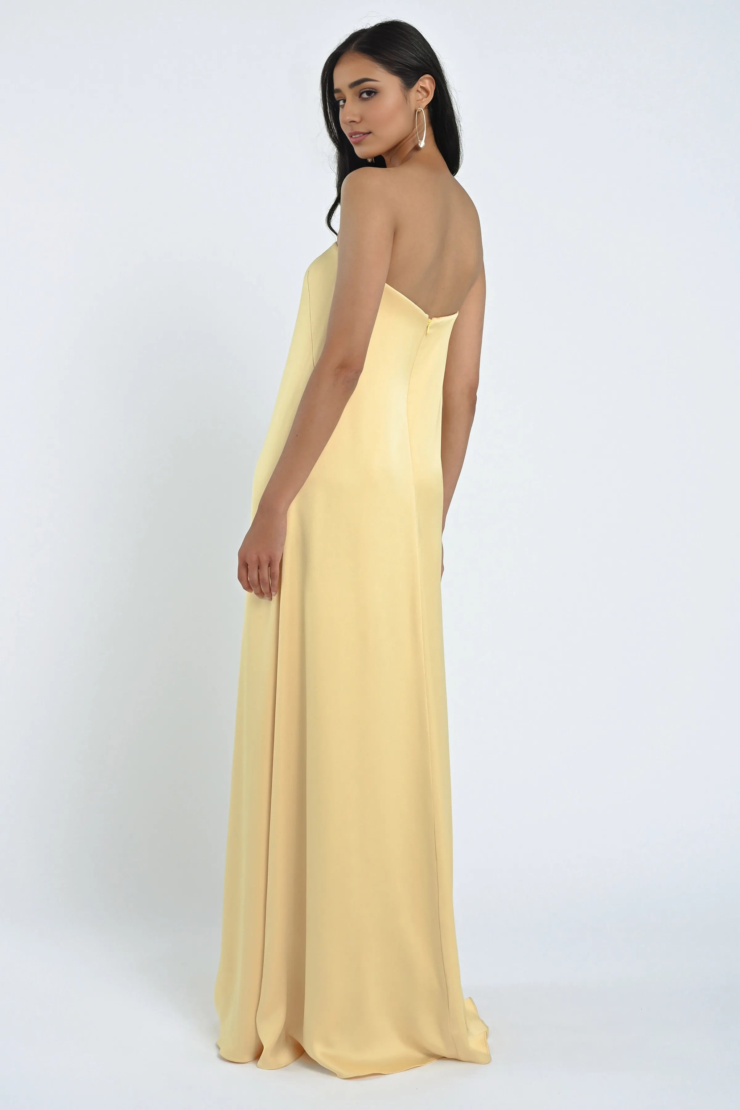 Dress Classic Straight Strapless Neck Sleeveless Evening Dress Bridesmaid Dress A-line Floor-Length Back Zip Prom Dress