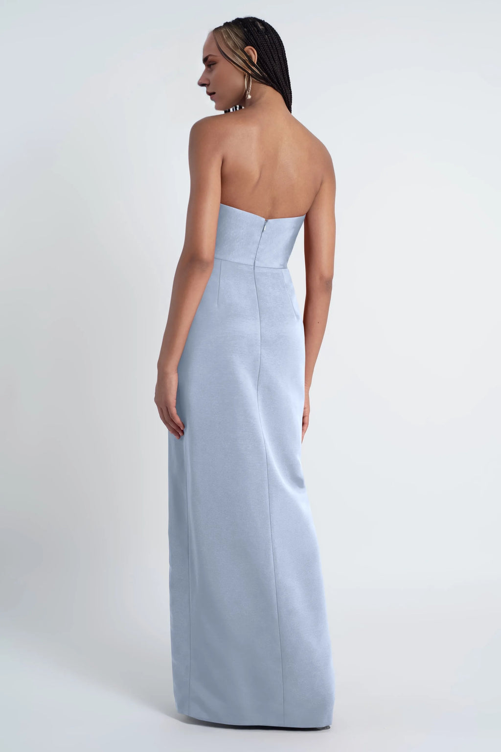 Dress Scoop Neck Off The Shoulder Sleeves Evening Dress Bridesmaid Dress Floor-Length Slim Slit Open Back Prom Dress