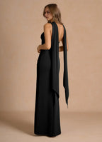Dress Sexy Spaghetti Straps Sleeveless Backless Ruffle Evening Dress With Hight Slit Prom Dress