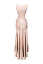 Dress Sheath Asymmetric Pleats Maxi Dress Sleeveless Elegant Back Full Coverage Prom Dress