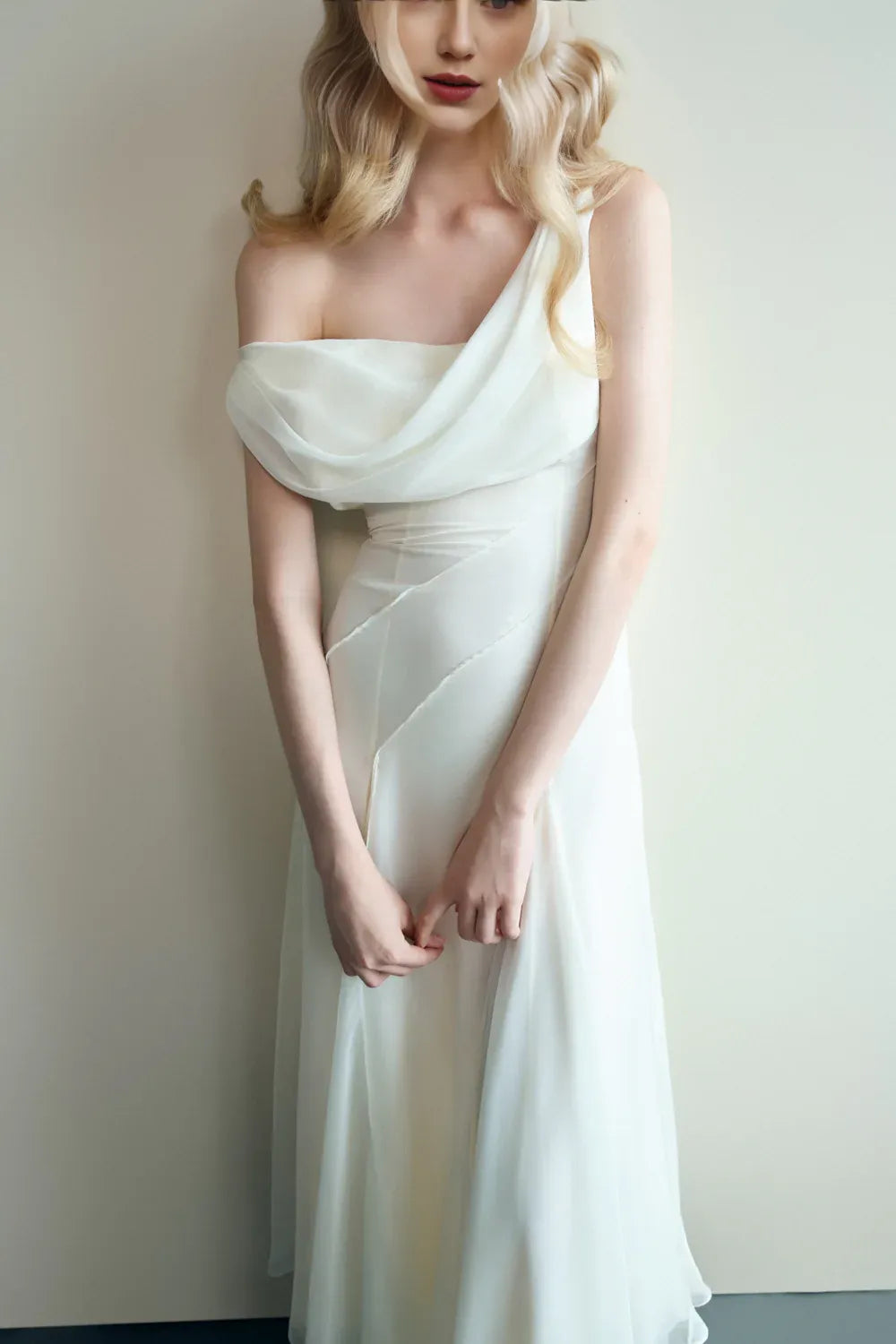 Dress Sheath Cowl Neck Voile Ankle Length Maxi Dress Sleeveless Simple Solid Color Backless Prom Dress