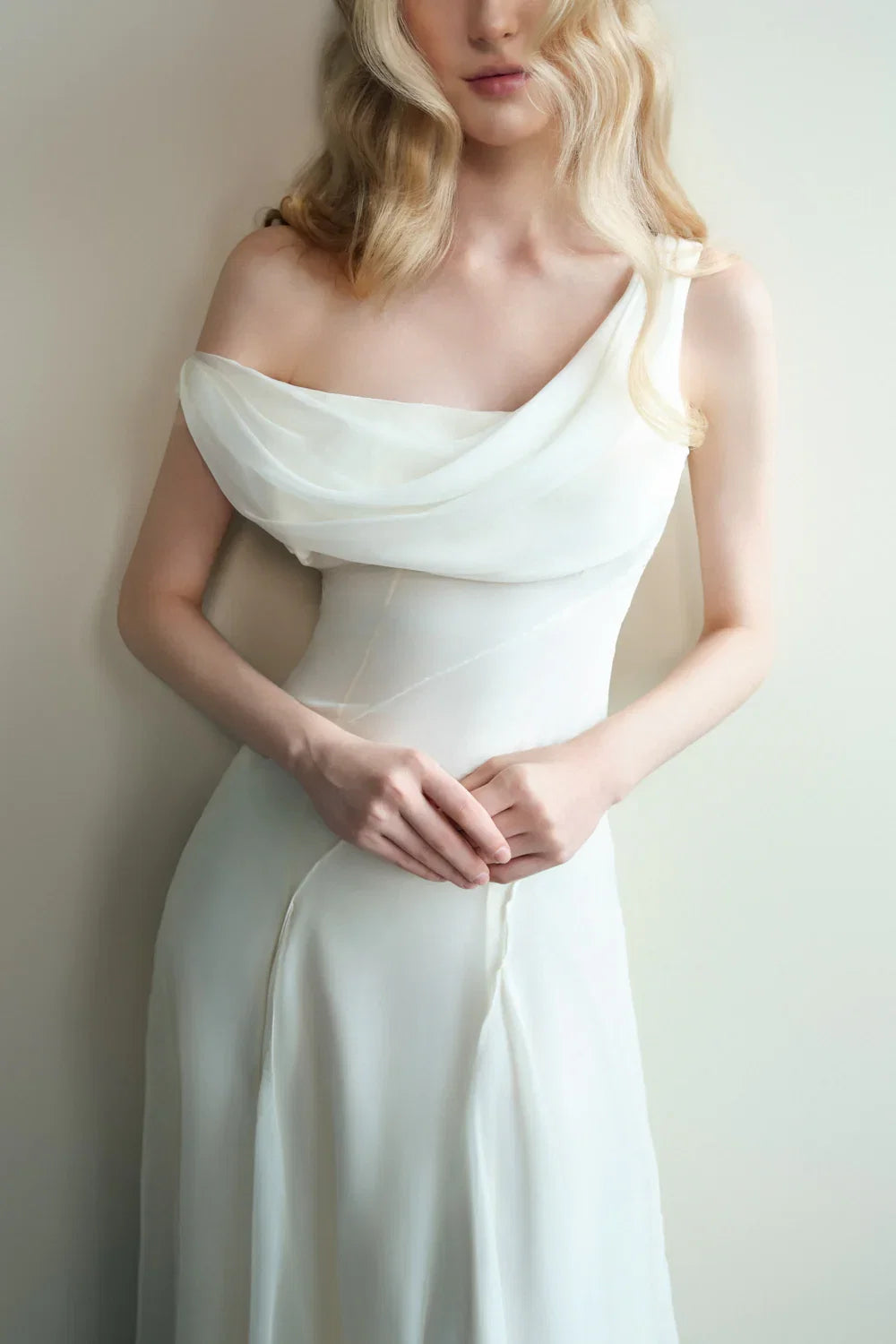 Dress Sheath Cowl Neck Voile Ankle Length Maxi Dress Sleeveless Simple Solid Color Backless Prom Dress
