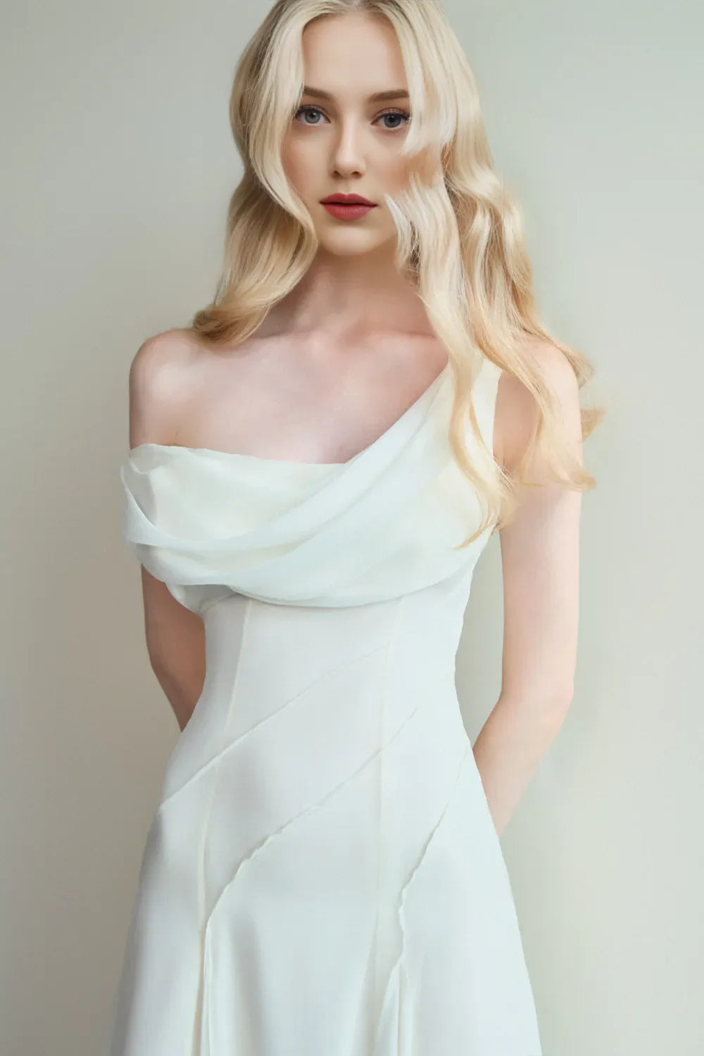 Dress Sheath Cowl Neck Voile Ankle Length Maxi Dress Sleeveless Simple Solid Color Backless Prom Dress