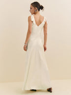 Dress Simple Deep V Neck Sleeveless Mermaid Prom Dress Maxi Dress V Back Evening Dress