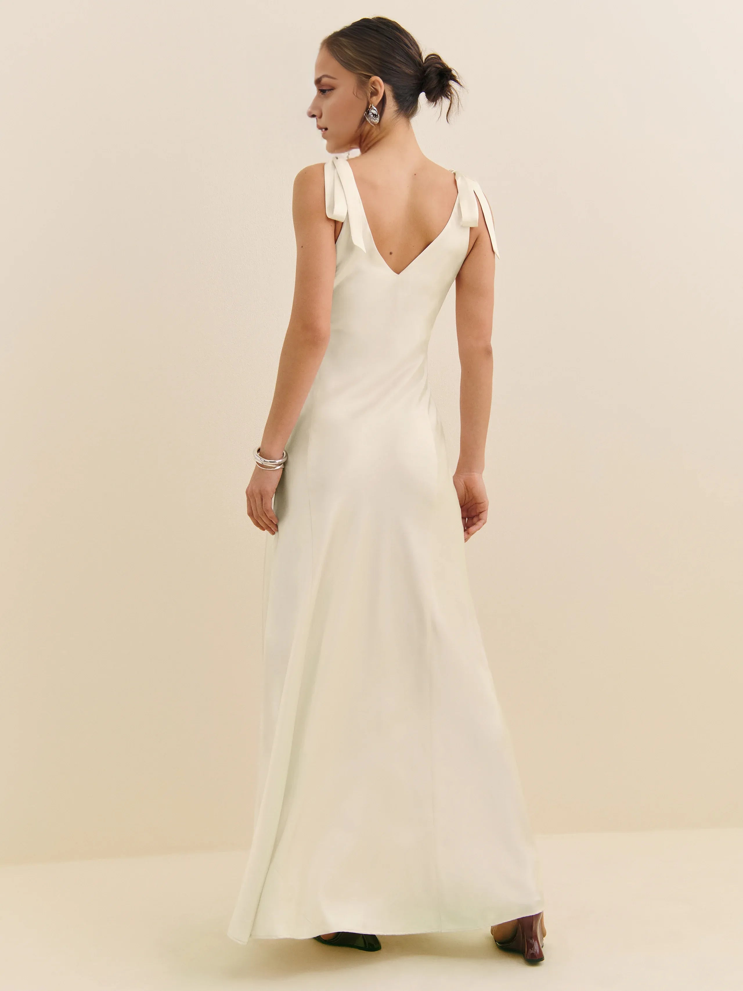 Dress Simple Deep V Neck Sleeveless Mermaid Prom Dress Maxi Dress V Back Evening Dress