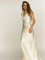 Dress Simple Deep V Neck Sleeveless Mermaid Prom Dress Maxi Dress V Back Evening Dress