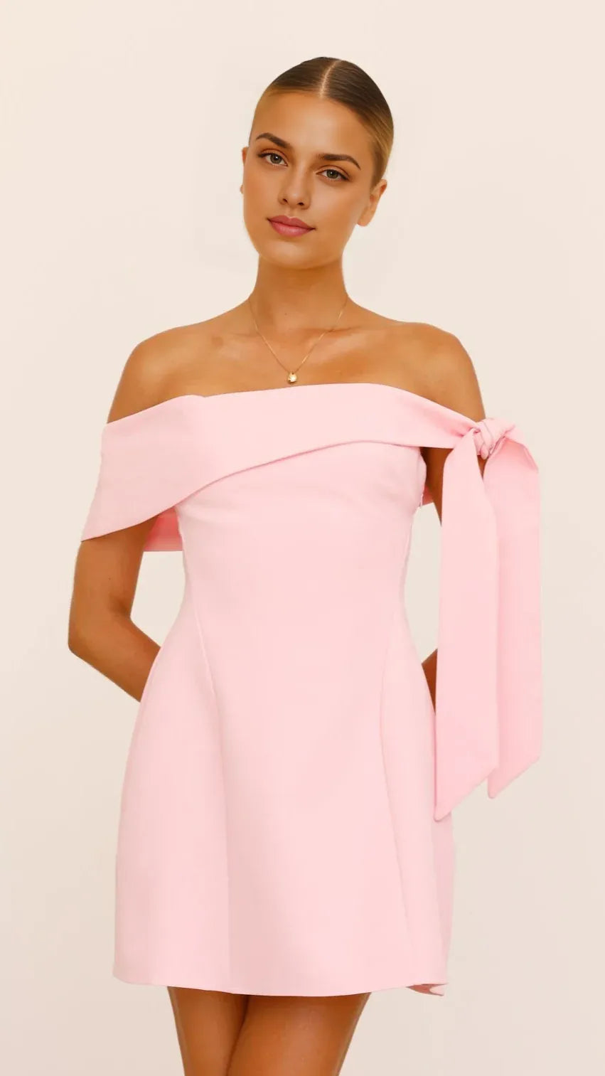 Wine Dress Simple Off Shoulder Mini Dress A-line Backless Solid Color Sleeveless Homecoming Dress