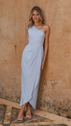 Yellow Dress Simple One Shoulder Maxi Dress Sheath Backless Solid Color Sleeveless Belt/Sash Prom Dress