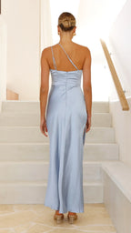 Yellow Dress Simple One Shoulder Maxi Dress Sheath Sleeveless Solid Color Cold Shoulder Prom Dress