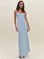 Dress Simple Regular Straps Sleeveless Mermaid Prom Dress Maxi Dress Sheath Backless Up Evening Dress