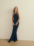 Dress Simple Round Neck Sleeveless Mermaid Prom Dress Maxi Dress Backless Spaghetti Straps Evening Dress